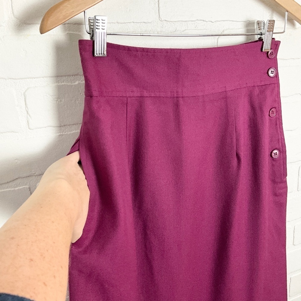 NWT Vintage Deadstock 60s Maxi Skirt Compagnie baie d’Hudson Wool Magenta Sz 6 - Picture 10 of 14